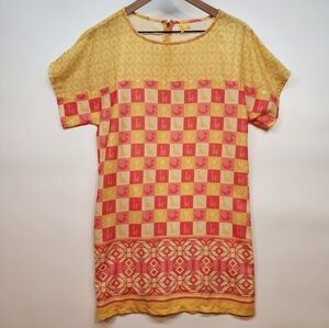 Anthropologie Chumbak Kitschy Oragami Animals‎ - Quilt Patterened Dress sz Md